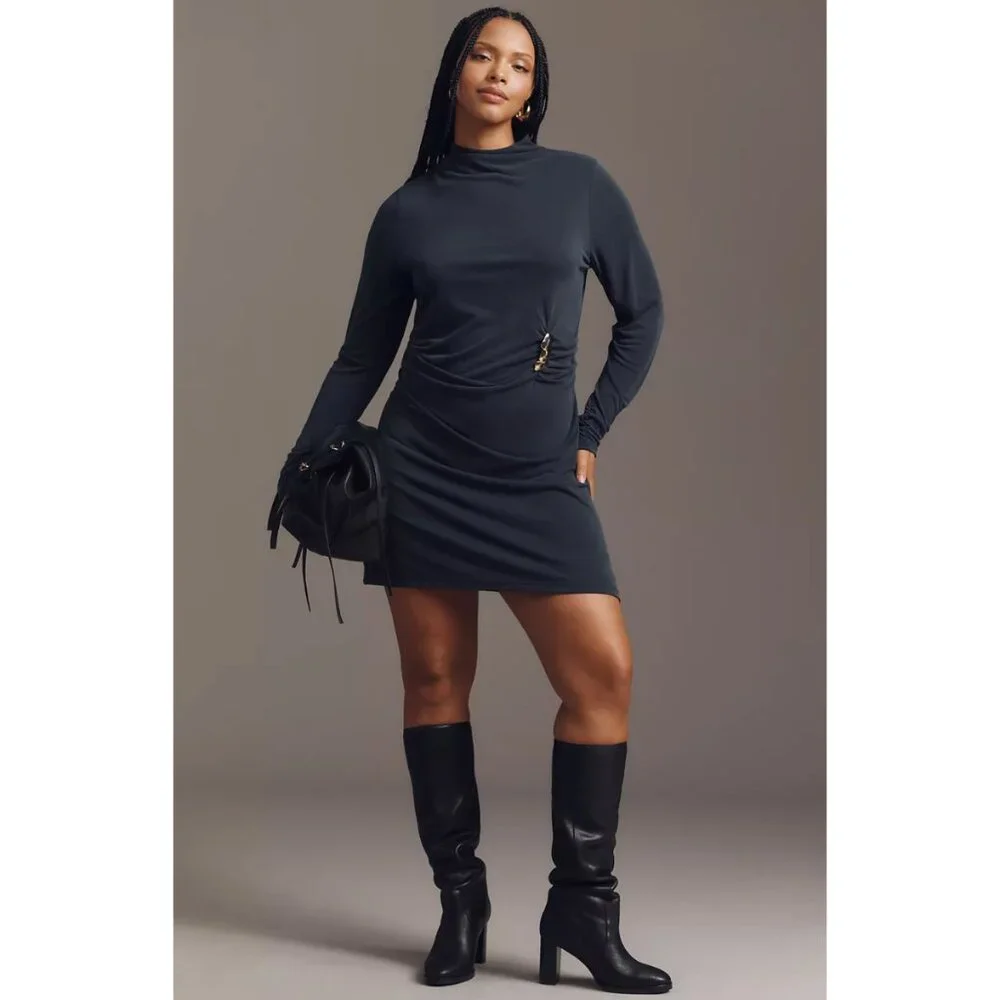 anthropologie black long sleeve dress Buy Anthropologie Black Maeve Long-Sleeve Twofer Cardigan Midi Dress from  Next USA